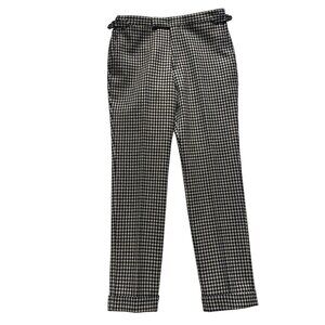 Black & White Shepherds Check Wool Trousers